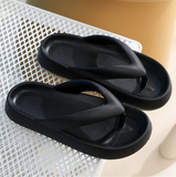 Sohiwoo Summer Thong Flip Flops Slippers Outdoor Beach Sandals  EVA Casual Flat Platform Comfy Shoes Women Couple Thick Soled 4cm