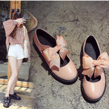 Sohiwoo jk uniform women shoes Round Head bowknot cosplay shoes loli cos kawaii girl japaneses preppy style sweet lolita shoes student