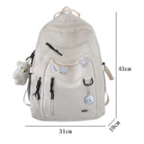 Sohiwoo Fashion Big Student Backpack NEW Badge Rucksack Girls School Bag High Capacity Women Backpack Female Cute Leisure Travel Mochila