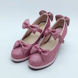 Sohiwoo sweet lolita shoes tea party kawaii princess kawaii shoes vintage bowknot round head low heel women shoes loli cosplay cos loli