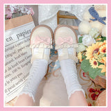 Sohiwoo Japanese Lolita Round Head Cute Shoes Student Flat Lolita Single Shoes Soft Girl Kawaii Shoes Cosplay Loli Daily Single Shoes