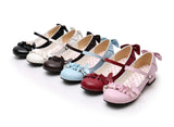 Sohiwoo Lolita shoes sweet princess daily japanese  middle heel vintage lace bowknot palace kawaii shoes cosplay loli women shoes