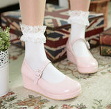 Sohiwoo Round Head Women Shoes Loli Cos Game Kawaii Girl Leather Shoes Anime Cosplay Sweet Lolita Shoes Thick Bottom