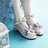 Sohiwoo Lolita sandals female fairy tea party summer thick heels student shoes  shallow mouth kawaii shoes cosplay loli daily shoes