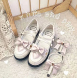 Sohiwoo Sweet princess lolita shoes vintage round head comfortable women shoes cute bowknot love kawaii shoes loli cosplay