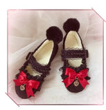 Sohiwoo Black Soft Girl Fairy Black Lace Bow Low Heel Flat Black Shoes Low Heel Flats  sweet lolita shoes tea party kawaii princess