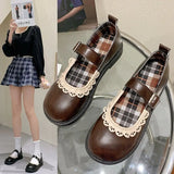 Sohiwoo Lace Princess Kawaii Cute Lolita Shoes Student Jk Uniform Shoe Retro Sweet Girls Vintage Anime Cosplay Pu Black Brown Gothic