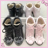 Sohiwoo Japanese lolita Martin boots plus velvet low heel 1-3cm college style retro soft sister snow boots student booties female cos