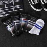 Sohiwoo Cotton Socks Fashion White Black Vintage Short Sports Sock Men Casual Streetwear Short Soks For Man Girl Cool Tube Socks