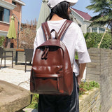 Sohiwoo fashion preppy style women backpack leather school bag backpacks for teengers gilrs large capacity pu travel backpack Sac A dos