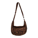 Sohiwoo High Quality Zipper Nylon Leopard Print Ladies Shoulder Bags 2025 Hot Sale Sewing Thread Large Capacity Crossbody Bags for Women