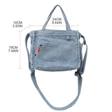 Sohiwoo Travel Crossbody Bag Shoulder Bag Messenger Bag with Pockets Anti-theft Retro Denim Blue Handbags for University Drop Shipping