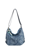 Sohiwoo Zipper Denim Good-looking Women's Shoulder Bag Denim Large Capacity Elegant Tote Bag 2024 Fashion Casual Concise Women's Bag