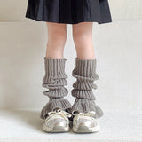 Sohiwoo New Kids Solid Color Leg Warmers Knitted Foot Cover Korean Children Girls Lolita Style Autumn Winter Flare Sleeve Elastic Socks