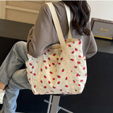 Sohiwoo Corduroy Tote Bag Minimalist Underarm Women's Large Capacity Casual Shoulder Bag Student Classroom Laptop Bag