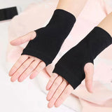 Sohiwoo Black Punk Wrist Length Women Fingerless Gloves Men Darkly Ninja Sport Outdoor Hip-hop Gloves Cool Stretch Short Cotton Mittens