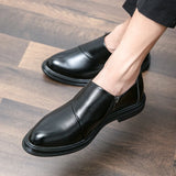 Sohiwoo New Loafers Men Slip-On Business Formal Casual Shoes Men Shoes Leather Men Dress Luxury Wedding Leather Shoes Italy Driving Shoes