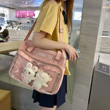 Sohiwoo Summer Solid See Through Ita Bags Female Fashion Kawaii Japanese Style JK Uniform Women's Bag Trend Shoppers