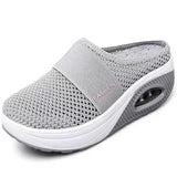 Sohiwoo Plus size heelless slipon women lazy thick air cushion hollow-out mesh breathable bag head slippers casual sneakers single shoes