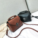 Sohiwoo Leather Bags PU Female Vintage Messenger Shoulder Ladies Casual Women Bags Crossbody Luxury Small Top-handle Handbags Flap