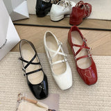 Sohiwoo Autumn Low Heel Women Mary Jane Shoes Fashion Crystal Buckle Shoes Ladies Comfort Party Wedding Pumps