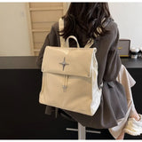 Sohiwoo Silvery Womens Backpack Fashion Pu Leather Trend Backpacks for Ladies 2024 Casual Versatile High Street Female Bag