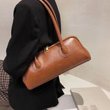 Sohiwoo New Y2k Underarm Bag Top-Handle Bags for Women Trendy Vintage Fashion Simple Solid Casual All Match All Match Shoulder Handbags