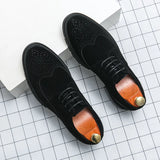 Sohiwoo Men Dress Leather Shoes Fashion Office Derby Shoes Classic Casual Business Wedding Luxury Designer Shoes Male Suede Formal Shoes