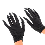 Sohiwoo Cool Halloween Gloves Ghost Claw Dress Up Short Gloves Fashion Black Long Nails Cosplay Halloween Funny Gloves Accessories