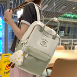 Sohiwoo Girl Pink Harajuku Kawaii Book Bag Women Travel School Bags Female Cute Nylon Laptop College Backpack Lady Student Portable Bags