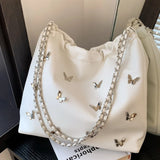 Sohiwoo Fashion Chain Butterfly Ladies Shoulder Bags Large Capacity Women's Casual Tote Underarm Bag Commuter Female Travel Handbags