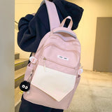 Sohiwoo Female Teenager High Capacity Book Bag Girl Travel Laptop Primary Backpack Ladies Nylon College Fashion Women Leisure School Bag