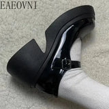 Sohiwoo Platform Mary Jane Shoes 2024 New Women's Shoes Women Thick Heels Trendy Street Lolita Shoes Round Toe Ankle Strap  Pumps