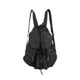 Sohiwoo Nylon Flap Anti-theft Ruched Backpacks for Women Aesthetic Pleated Travel Women Backpack School Girl Bags Female Backpack