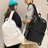 Sohiwoo Large Capacity PU Leather Women Backpack Men Cool Travelling BagPack High Quality School Backpack for Girls Book Mochilas Couple