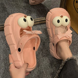 Sohiwoo Summer Women Slippers Garden Sandals Platform Clogs Thick Sole EVA Flip Flops Small Eyes Decoration Outdoor Vacation Shoe Female