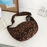 Sohiwoo High Quality Zipper Nylon Leopard Print Ladies Shoulder Bags 2025 Hot Sale Sewing Thread Large Capacity Crossbody Bags for Women