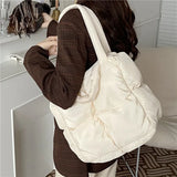 Sohiwoo Space Down Bags Totes Bag Shopper Ladies Puffy Shoulder Women Cotton Purse Fashion Winter And Handbag Casual