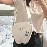 Sohiwoo Cute White Tooth Shape Shoulder Bag Women Plush Casual  Messenger Bag Girl Harajuku Large Capacity Dental Clinic Gift