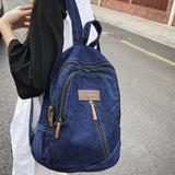 Sohiwoo Female Canvas Travel Denim Book Bag Ladies Kawaii Backpack Women Leisure School Bag Girls Male Laptop College Backpack Fashion