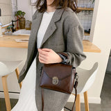 Sohiwoo Leather Bags PU Female Vintage Messenger Shoulder Ladies Casual Women Bags Crossbody Luxury Small Top-handle Handbags Flap