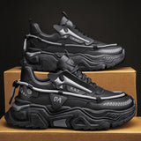 Sohiwoo New Thick-soled Daddy Shoes Student Sports Casual Hong Kong Style Trend Men's All-match Comfortable Outdoors Running Shoes