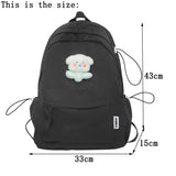 Sohiwoo College Rucksack Female Cute Waterproof Nylon Student Backpack Khaki School Bags for Teen Girls Boys New Large Travel Pack Bag