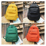 Sohiwoo Canvas Capacity Bag Yellow Red Book Green Laptop Backpack Teens Color Casual Bags School Large Women Bag For Solid Travel