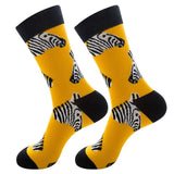 Sohiwoo New Cotton Funny Couple Socks Men Harajuku Leaf Crew Casual Happy Sox Male Art Flamingo Fashion Cute Stylish Sokken Hip Hop