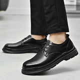 Sohiwoo Classic Italy Round Toe Leather Shoes Men Luxury Oxfords Business Formal Office Shoes Boos Dress Men Black Wedding Shoes