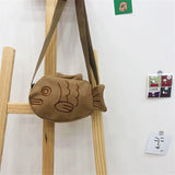 Sohiwoo Cartoon Cute Japanese Taiyaki Fashion Backpack Women's Bag Messenger Bag Shoulder Bags Coin Purse Women Crossbody Bag