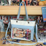 Sohiwoo Designer Women Ita Bags Subculture Harajuku Solid PU Large Capacity Commute Bolso Mujer Y2K Students Crossbody Tote Bag