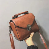 Sohiwoo Leather Bags PU Female Vintage Messenger Shoulder Ladies Casual Women Bags Crossbody Luxury Small Top-handle Handbags Flap