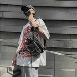 Sohiwoo Plastic One Chain Shoulder Women Harajuku Hip Casual Bags Tactical Crossbody Hop  Bag Street Men With Techwear